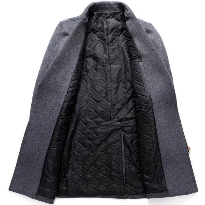 Asher Asymmetrical Wool Overcoat