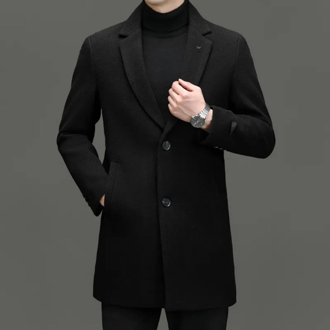 Asher Single-Breasted Wool Overcoat