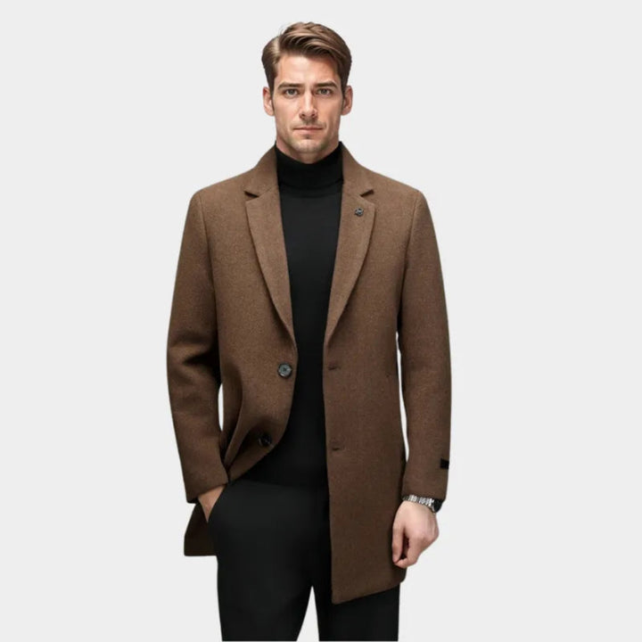 Asher Single-Breasted Wool Overcoat