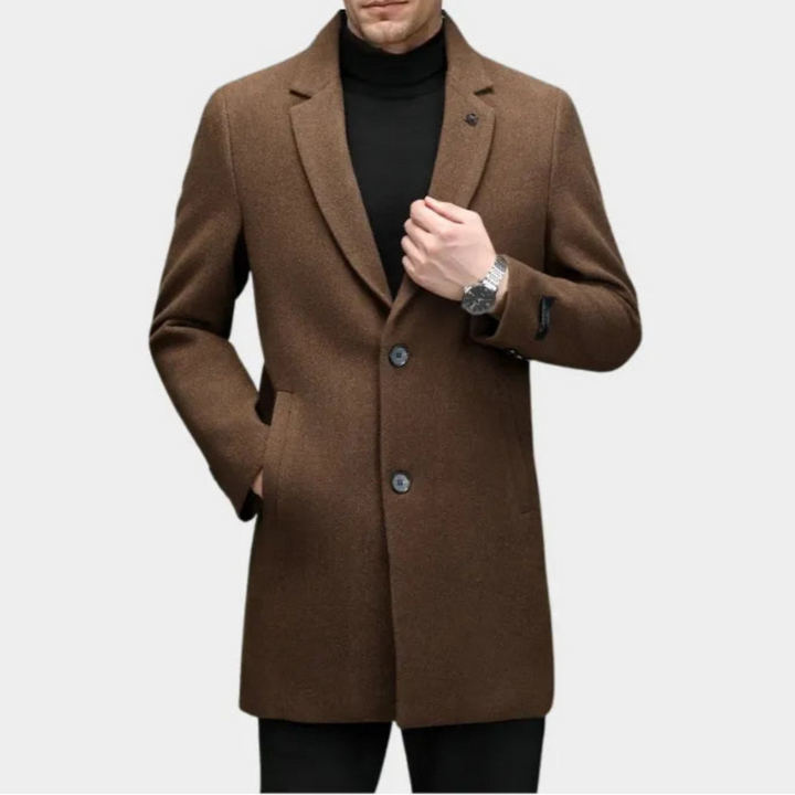 Asher Single-Breasted Wool Overcoat