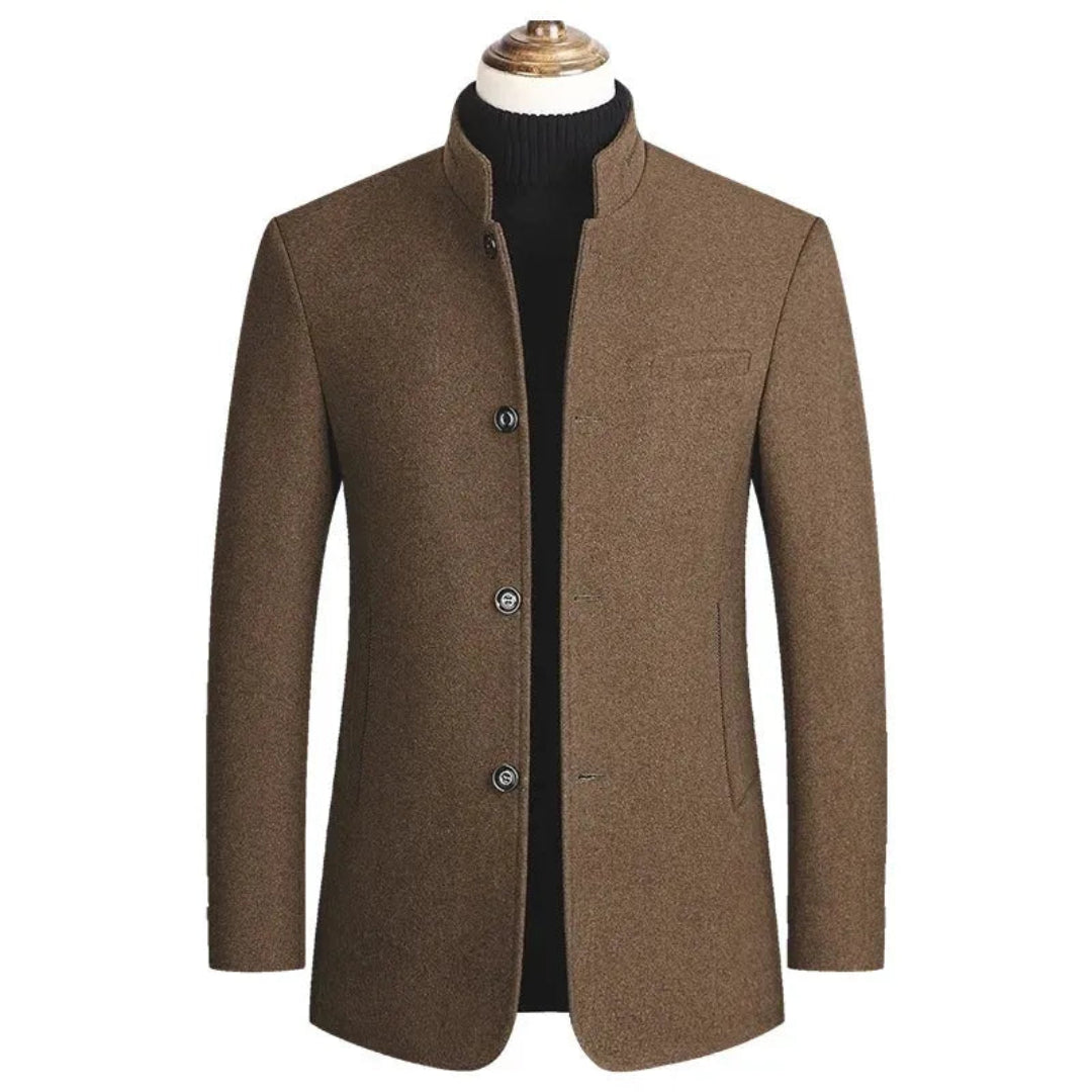 Ashton Stand Collar Tailored Overcoat