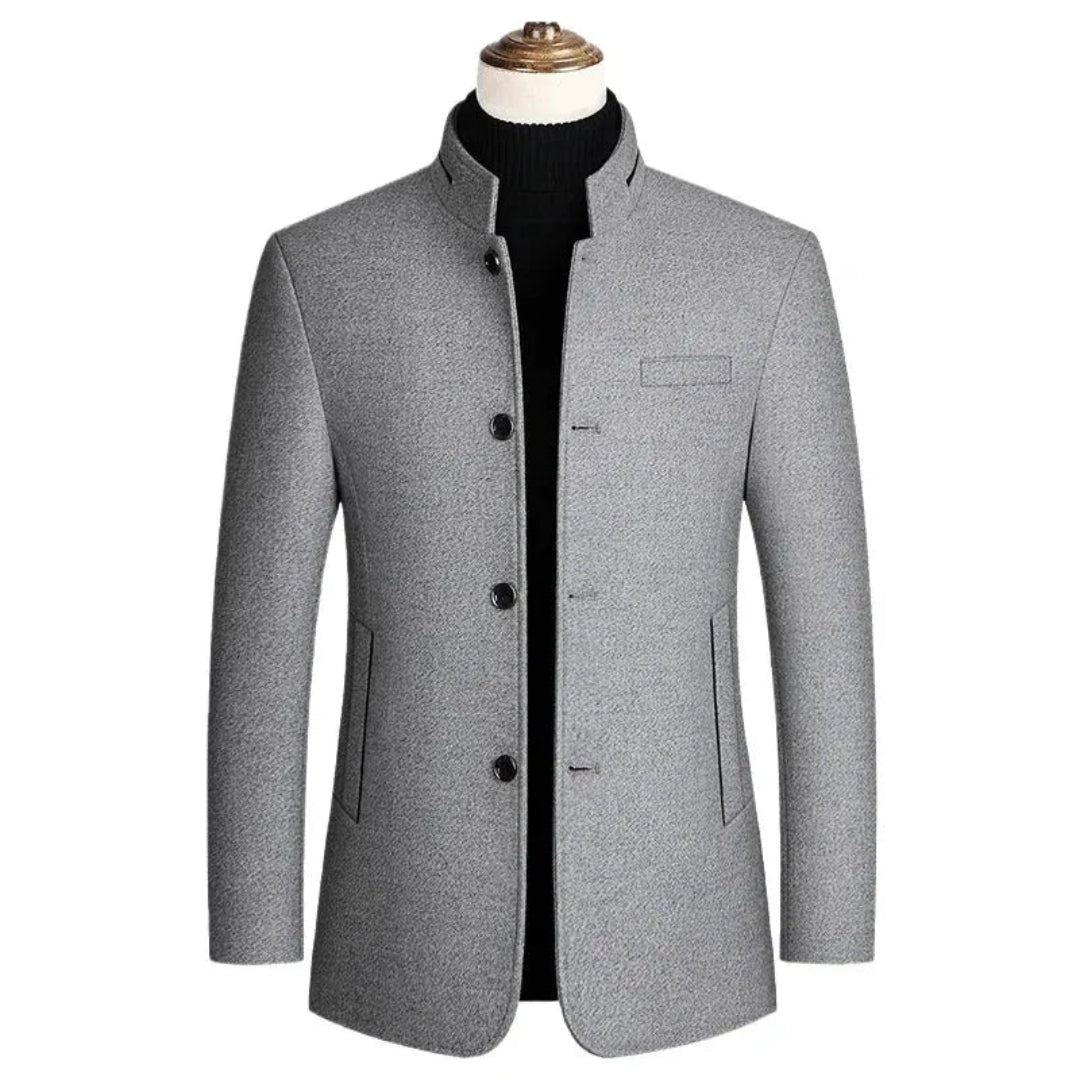 Ashton Stand Collar Tailored Overcoat