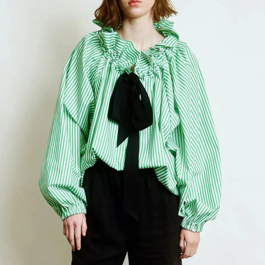 Bella Women’s Ruffled Oversized Bow Blouse