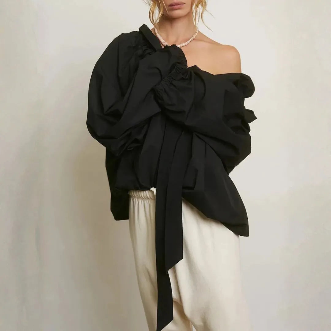 Bella Women’s Ruffled Oversized Bow Blouse