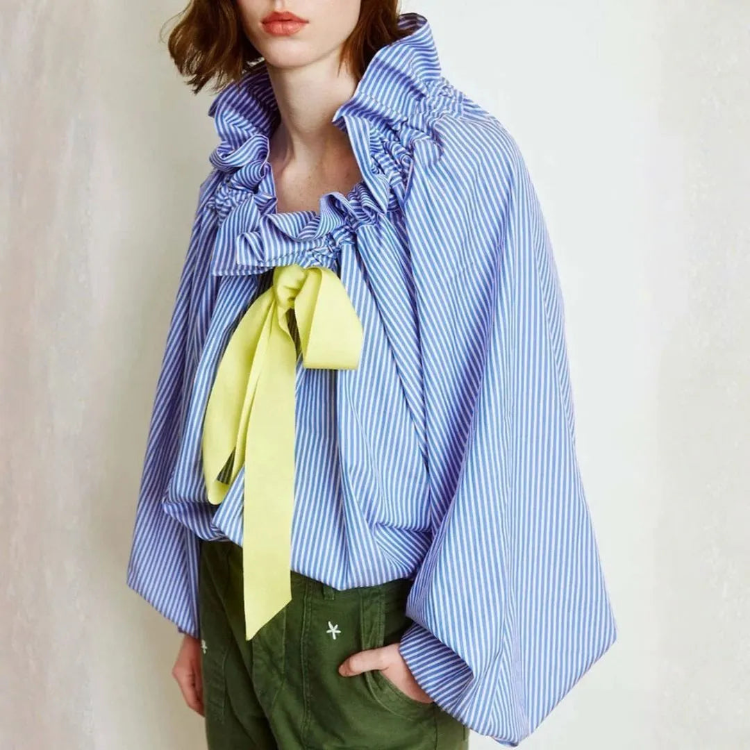 Bella Women’s Ruffled Oversized Bow Blouse