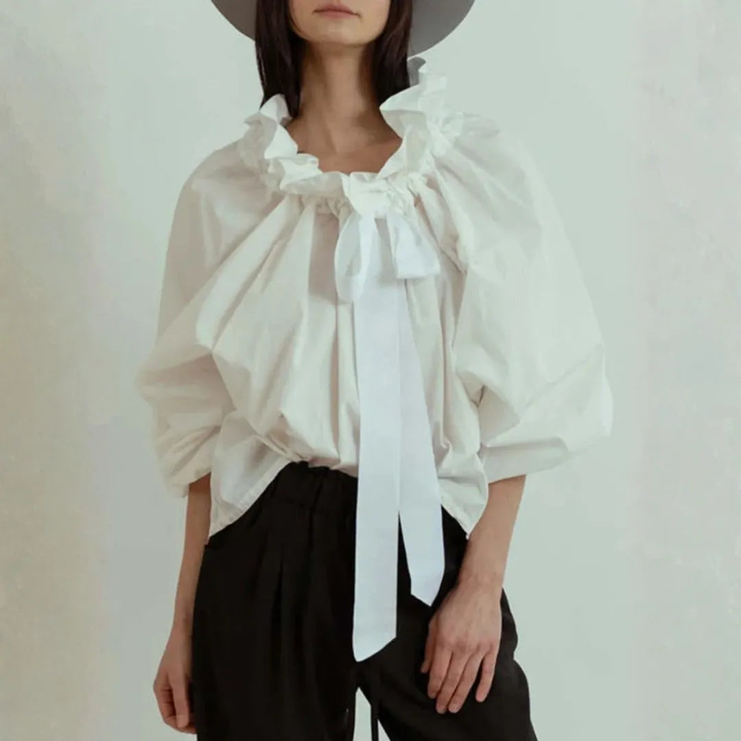 Bella Women’s Ruffled Oversized Bow Blouse