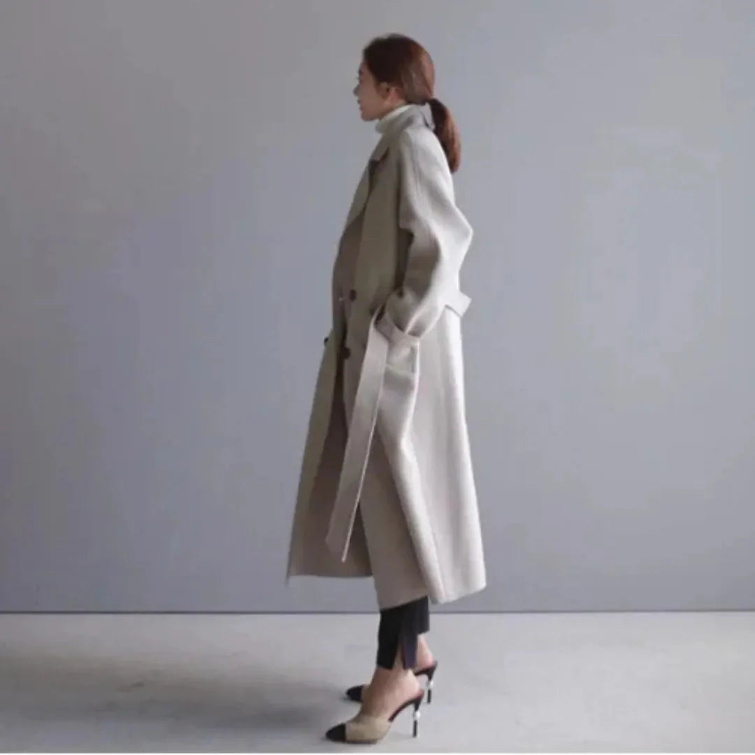 Belle | Belted wool long coat