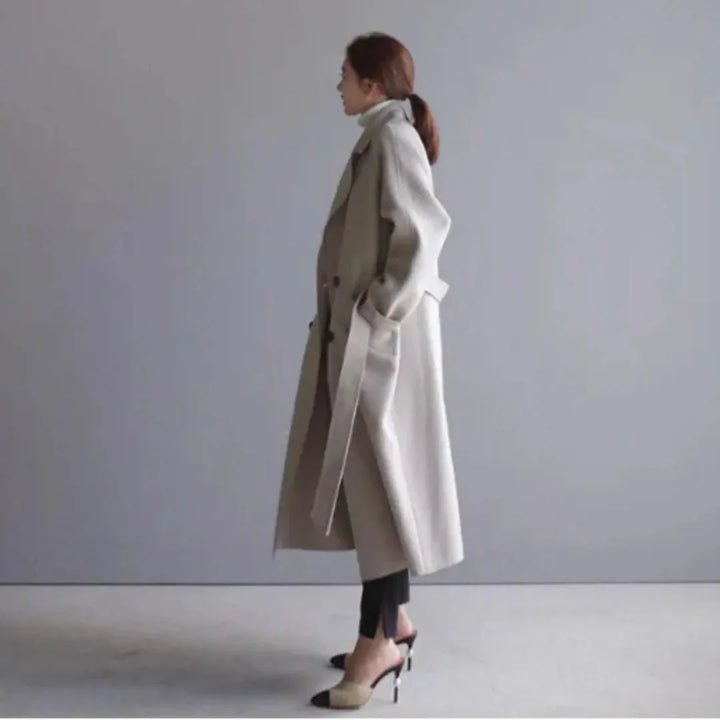 Belle | Belted wool long coat