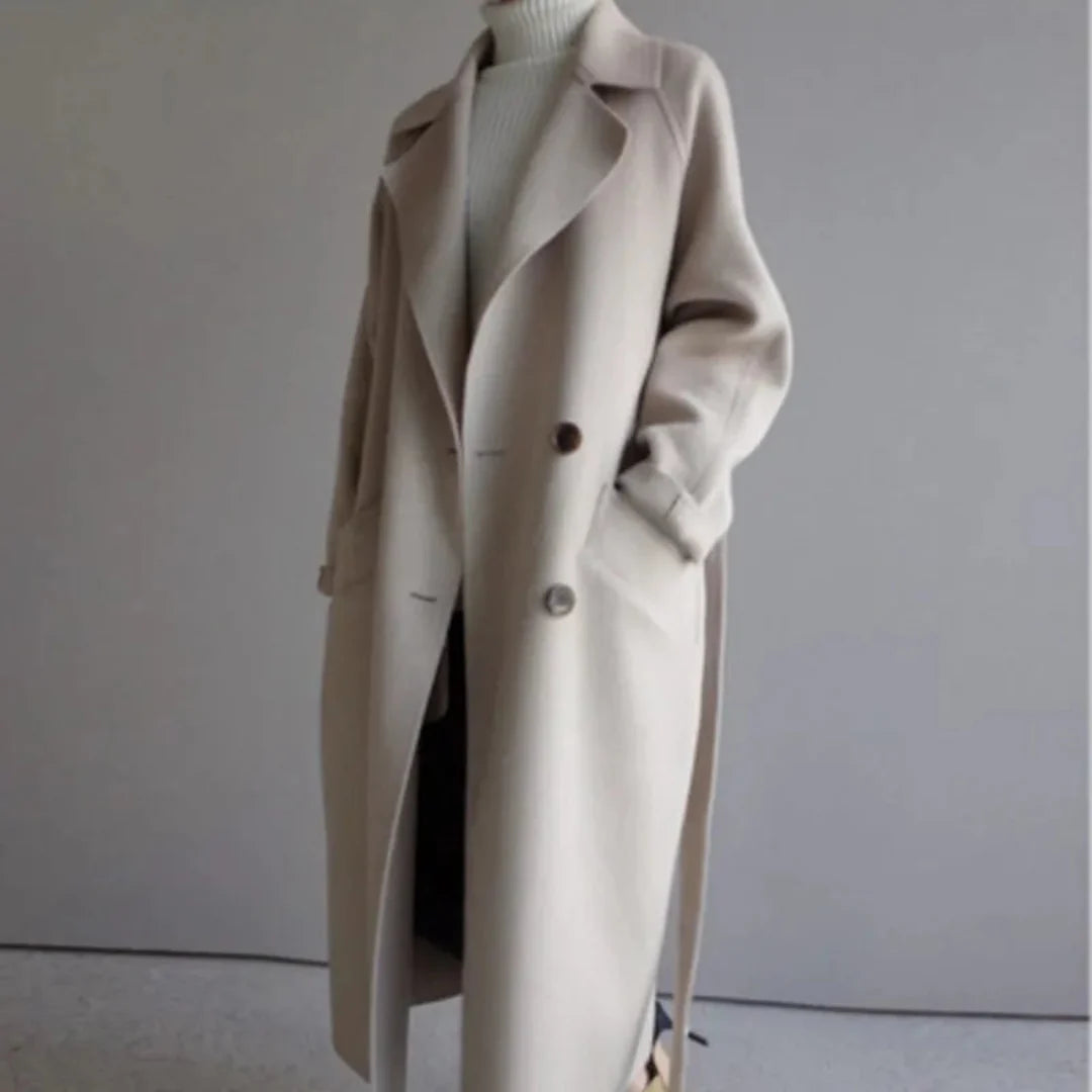 Belle | Belted wool long coat