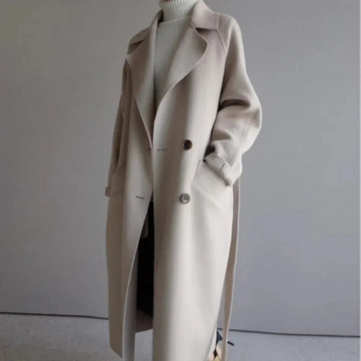 Belle | Belted wool long coat