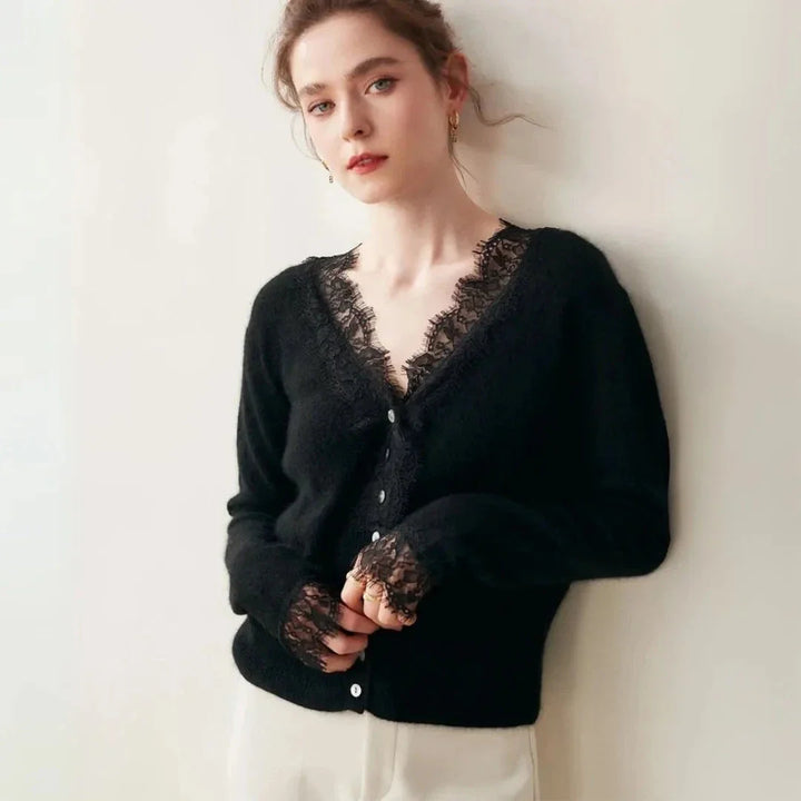 Women's Cashmere Lace Cardigan