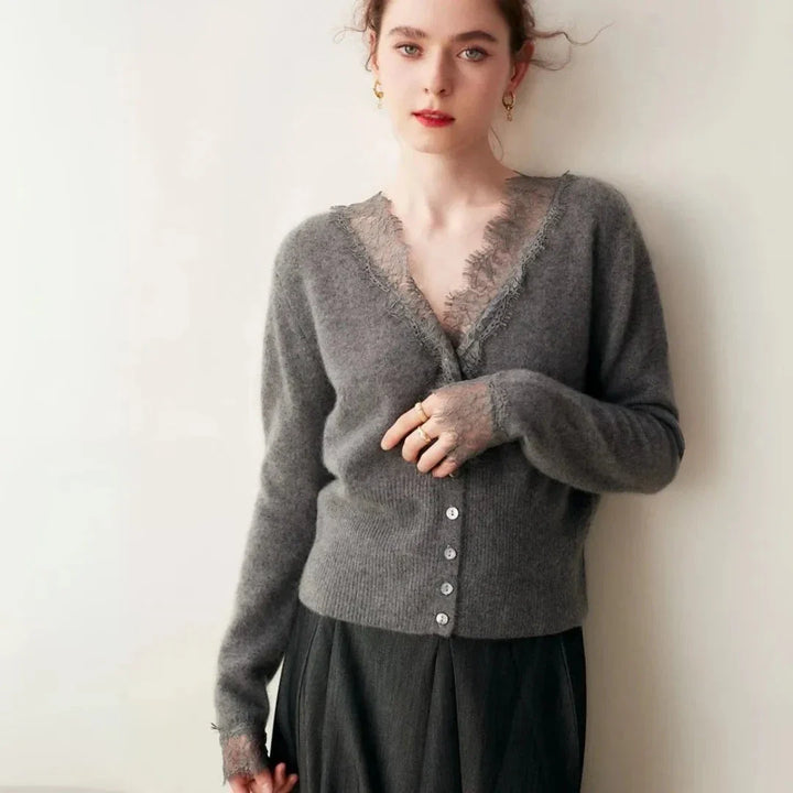 Women's Cashmere Lace Cardigan