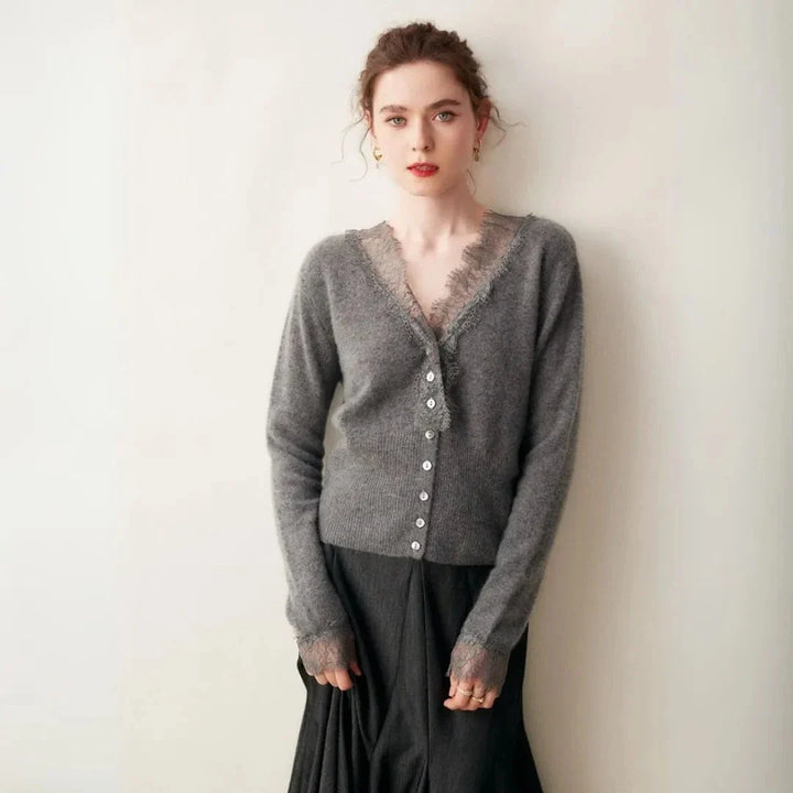 Women's Cashmere Lace Cardigan