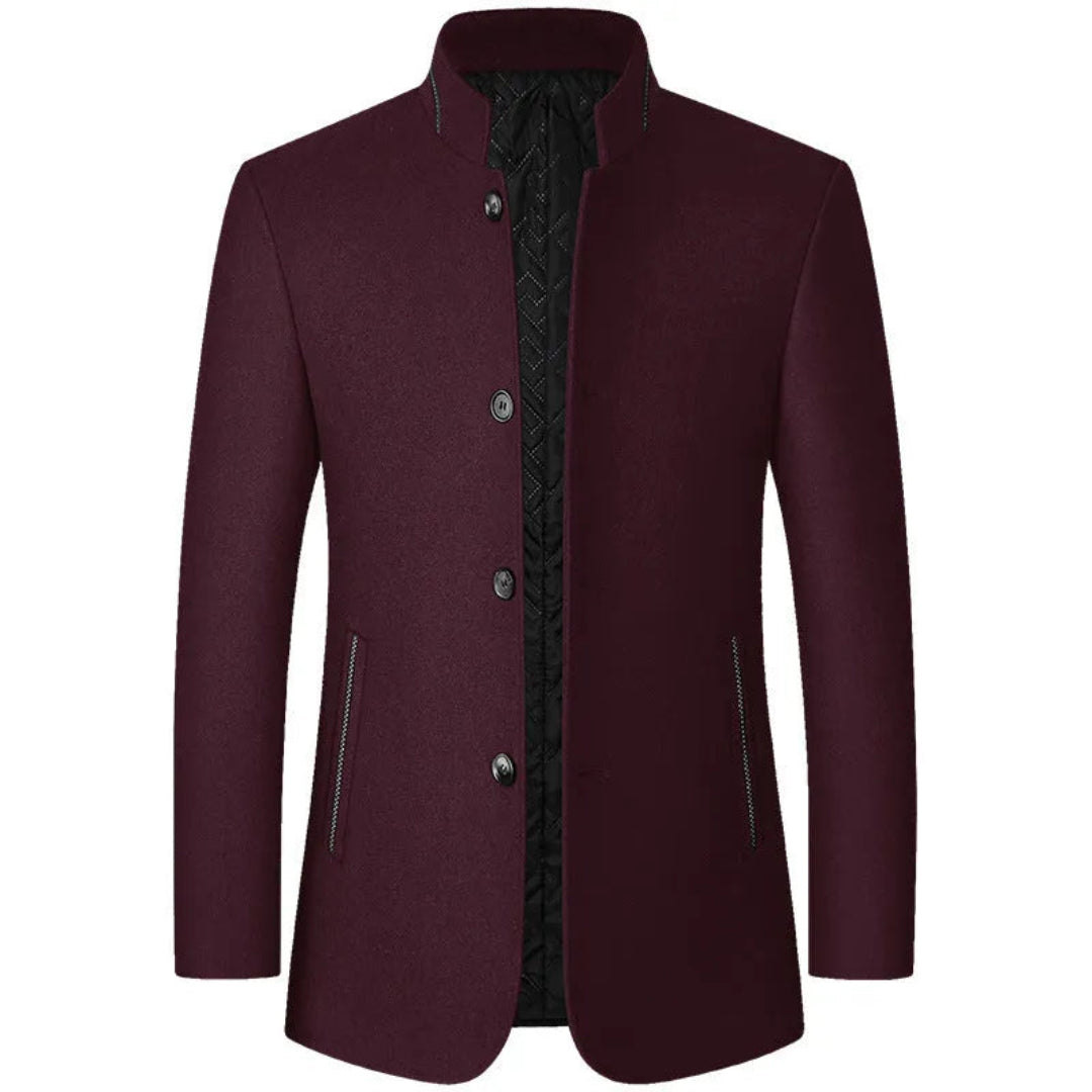 Carl Stand Collar Wool Overcoat