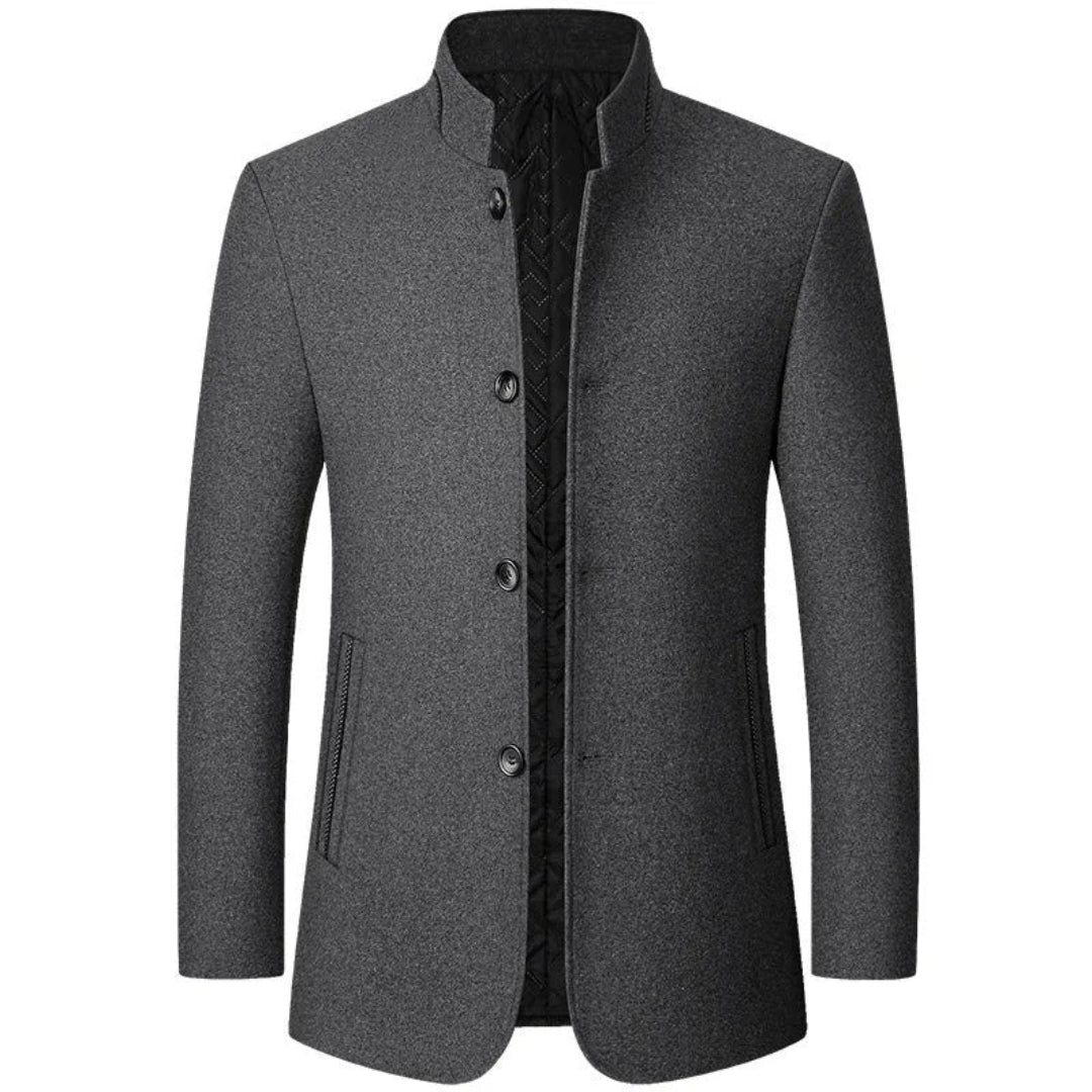 Carl Stand Collar Wool Overcoat