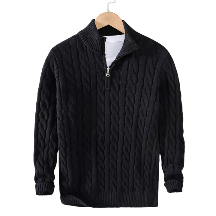 Carlos Cable-Knit Half-Zip Sweater