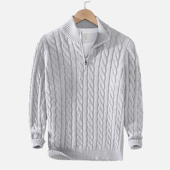 Carlos Cable-Knit Half-Zip Sweater