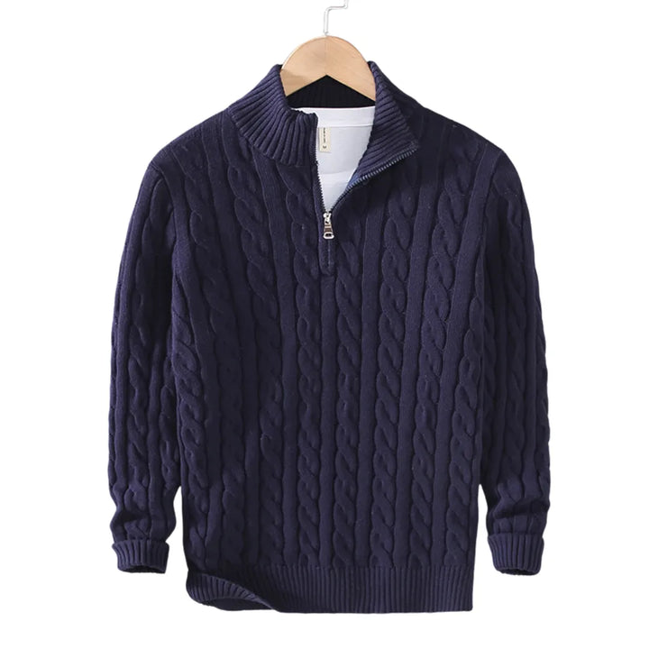 Carlos Cable-Knit Half-Zip Sweater