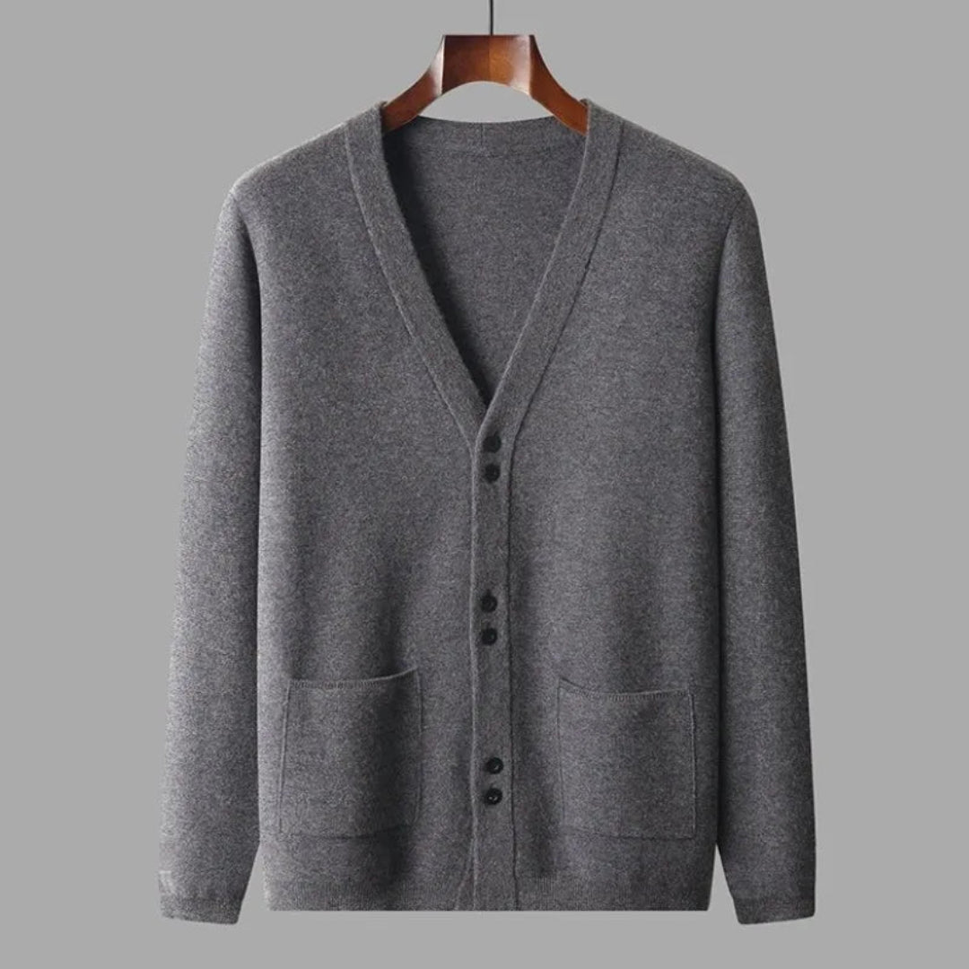 Chris V-Neck Wool Cardigan