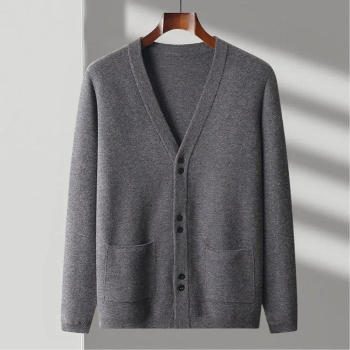 Chris V-Neck Wool Cardigan