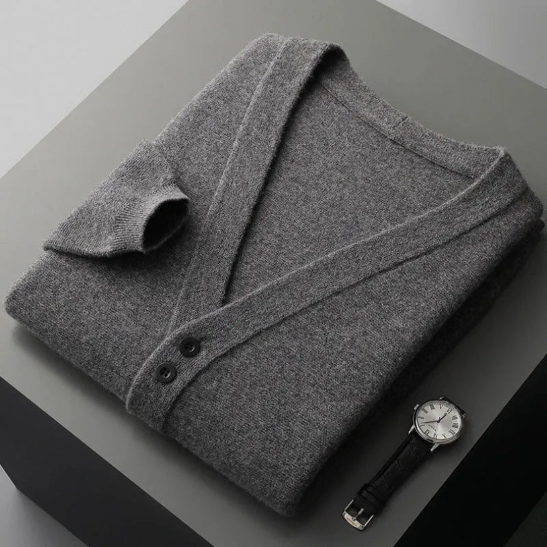 Chris V-Neck Wool Cardigan