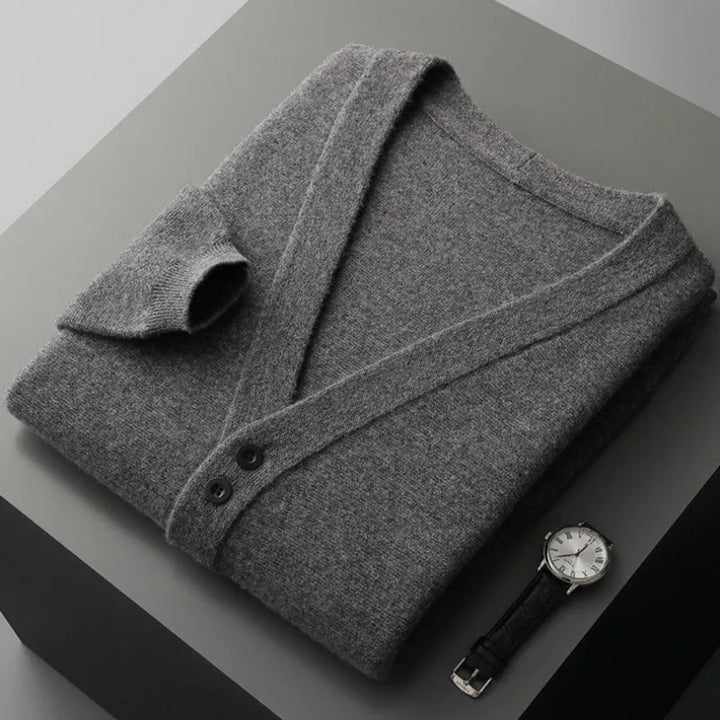 Chris V-Neck Wool Cardigan