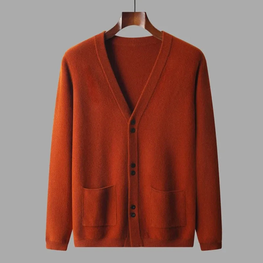 Chris V-Neck Wool Cardigan