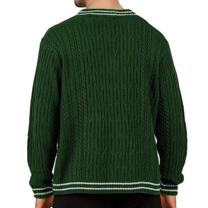 Conrad V-Neck Cable Knit Jumper
