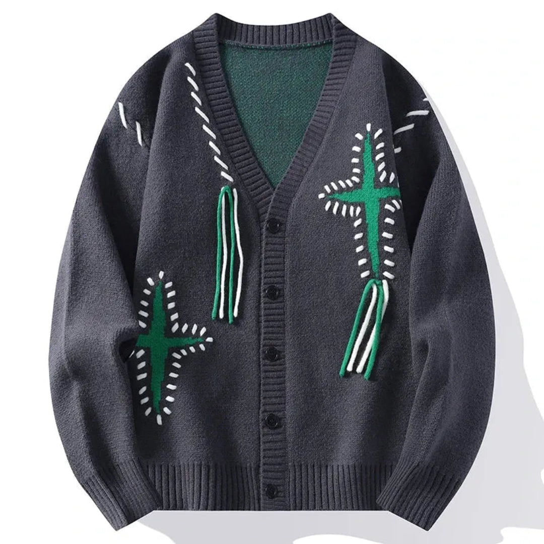 Dallas Abstract Stitch Knit Cardigan