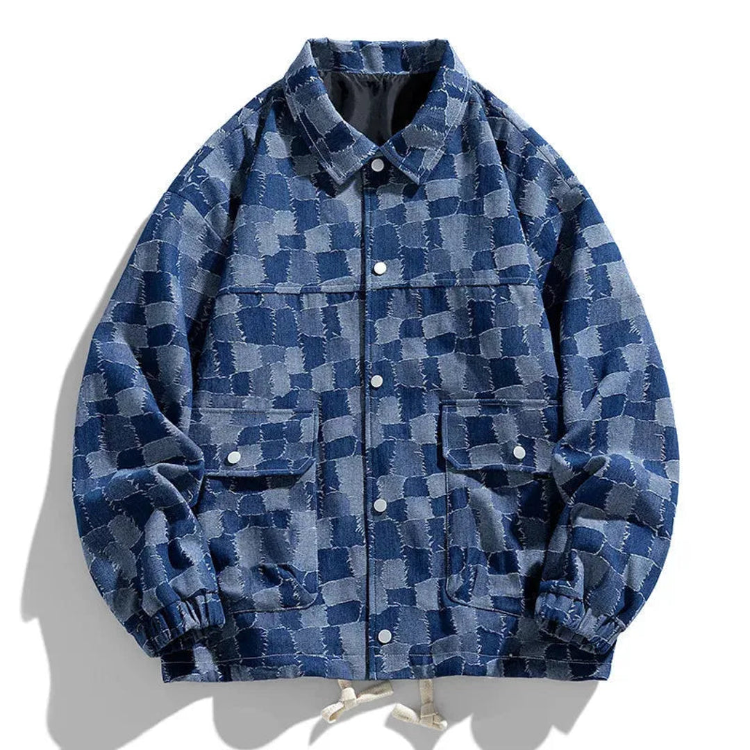 Dave Checkered Denim Jacket