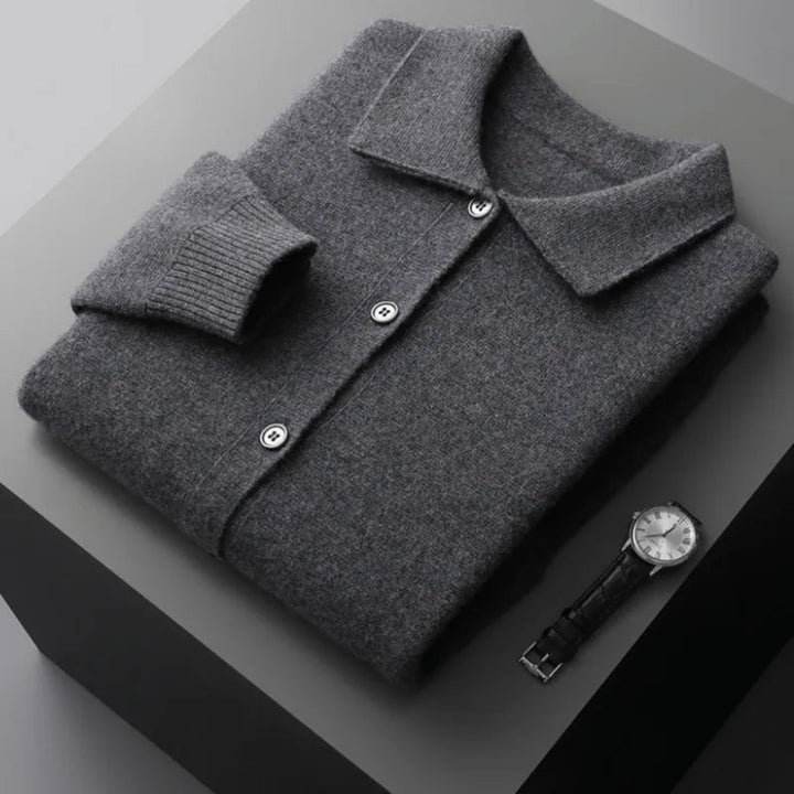 David Button-Up Wool Cardigan