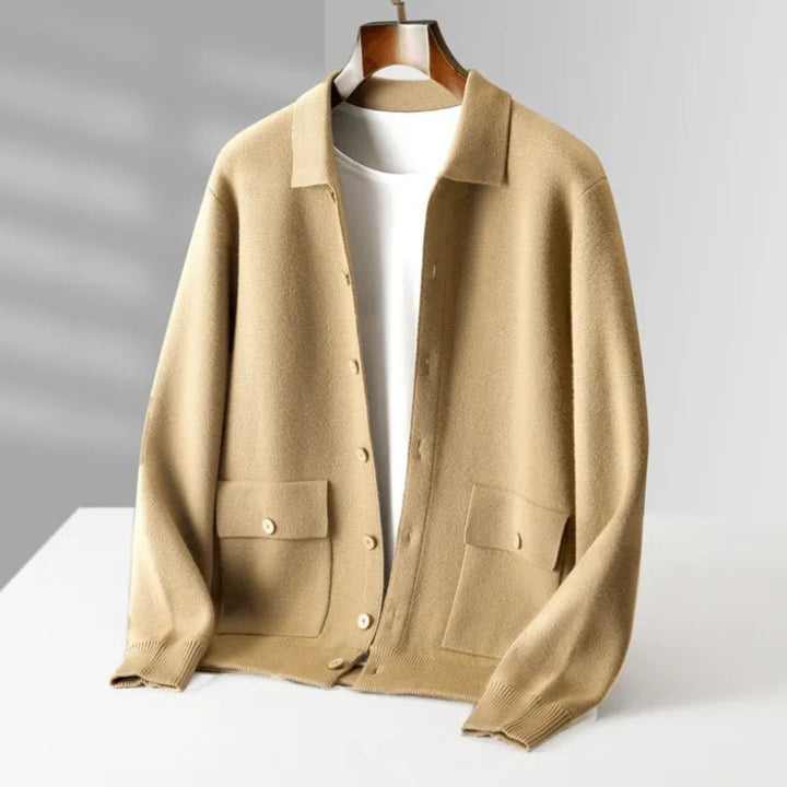 David Button-Up Wool Cardigan