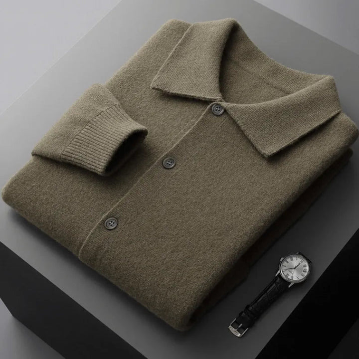 David Button-Up Wool Cardigan