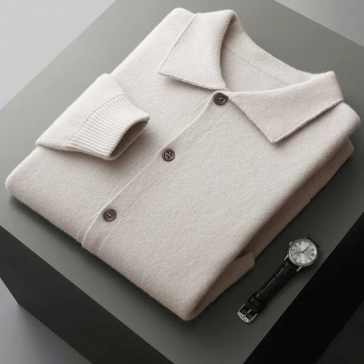 David Button-Up Wool Cardigan