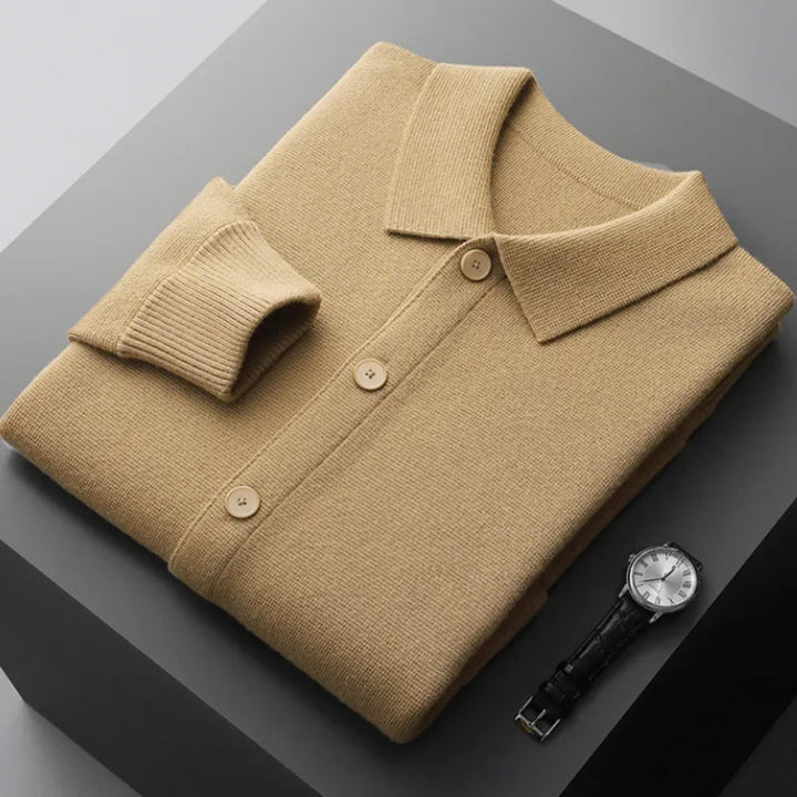 David Button-Up Wool Cardigan