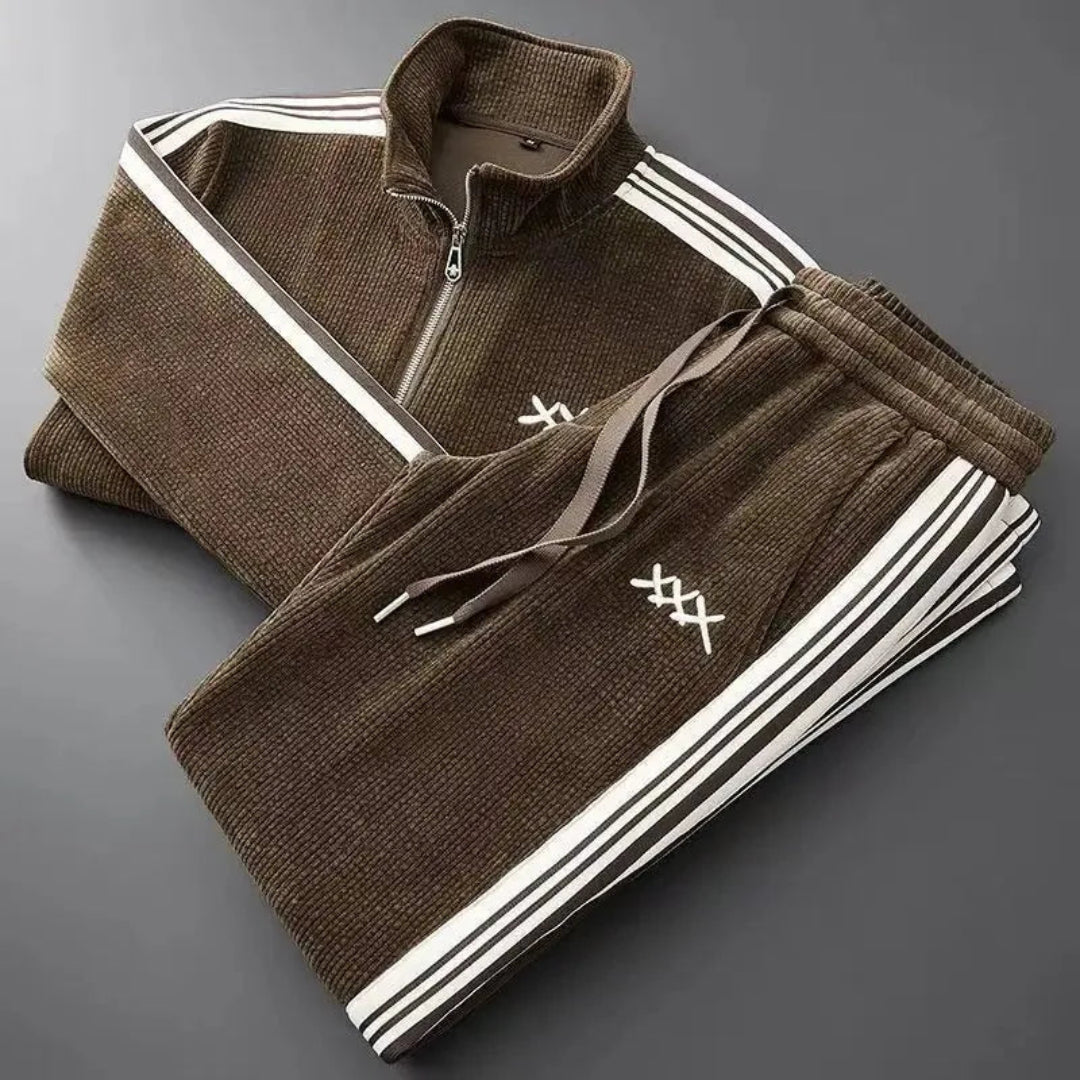 David Corduroy Zip-Up Tracksuit Set