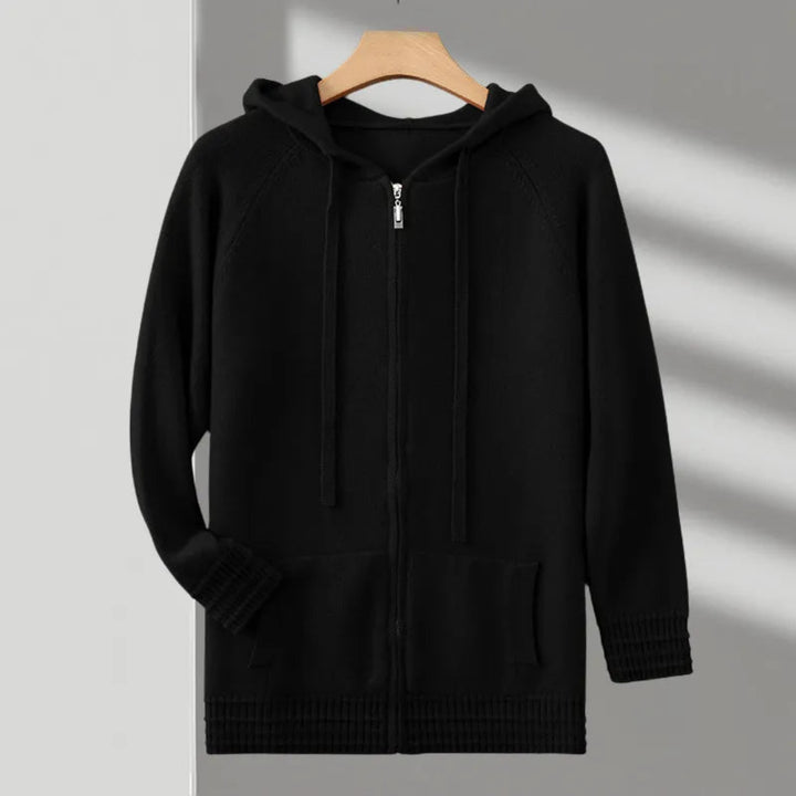 Drew Merino Wool Full-Zip Hooded Sweater