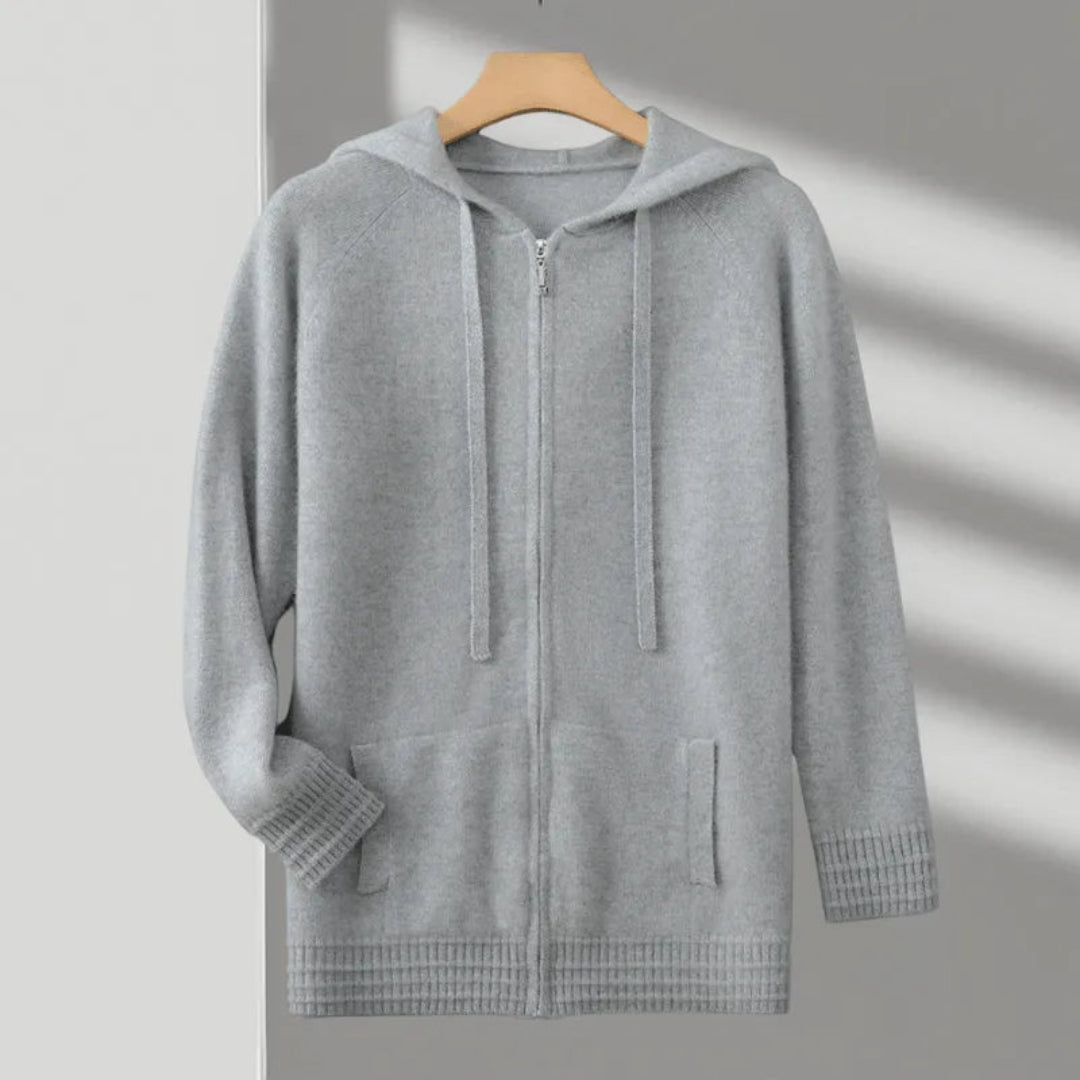 Drew Merino Wool Full-Zip Hooded Sweater