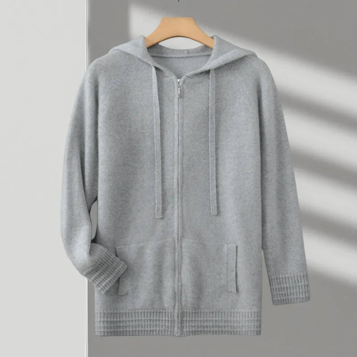 Drew Merino Wool Full-Zip Hooded Sweater