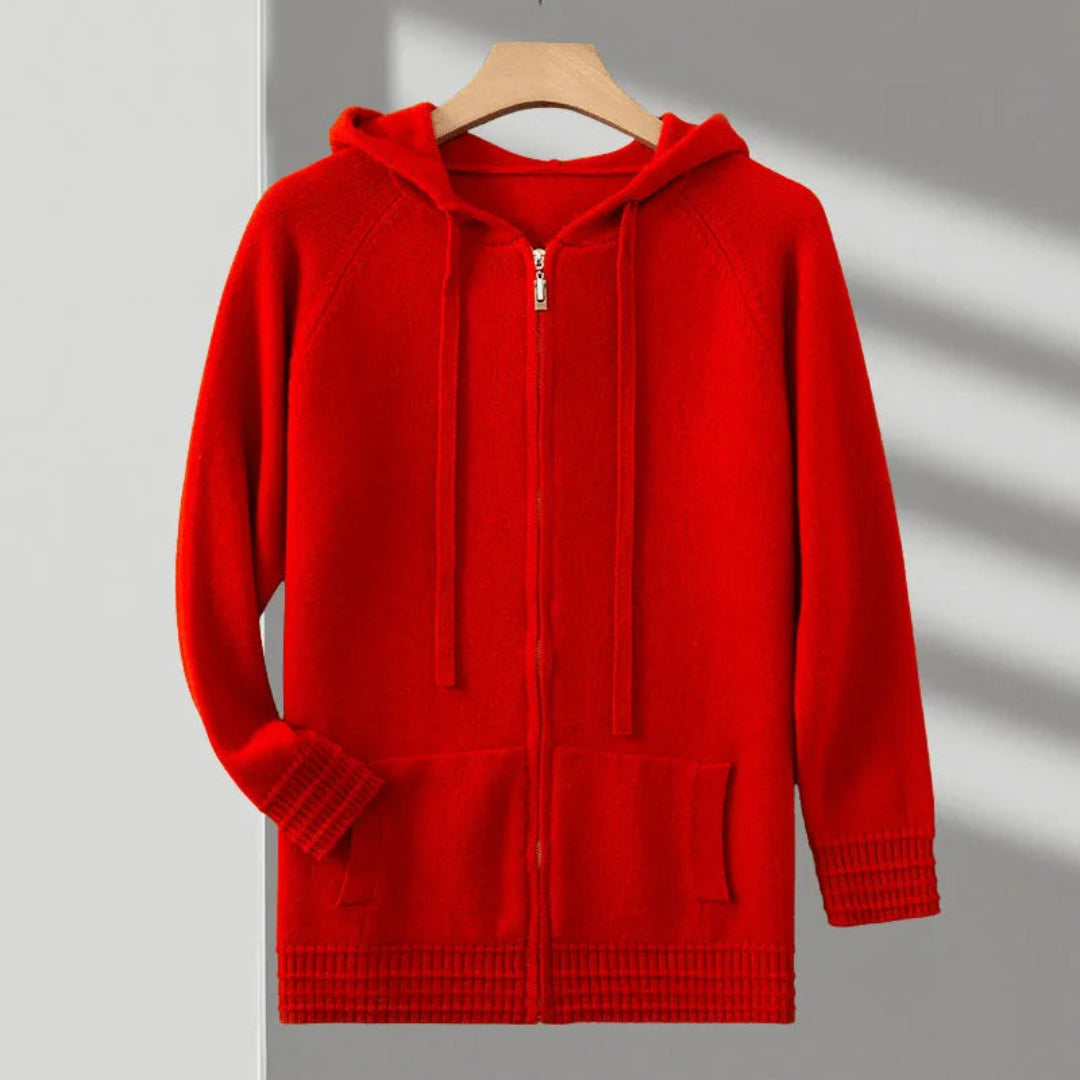 Drew Merino Wool Full-Zip Hooded Sweater