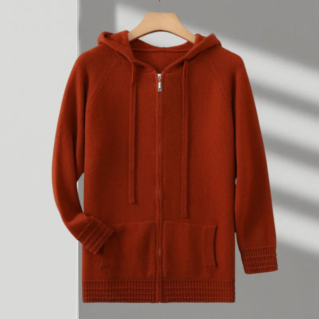Drew Merino Wool Full-Zip Hooded Sweater