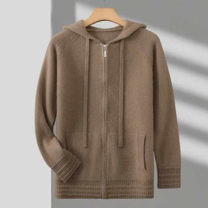 Drew Merino Wool Full-Zip Hooded Sweater