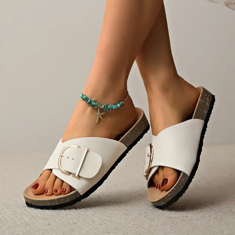 Drune | Orthopedic Flat Sandals with Adjustable Buckle Strap 9