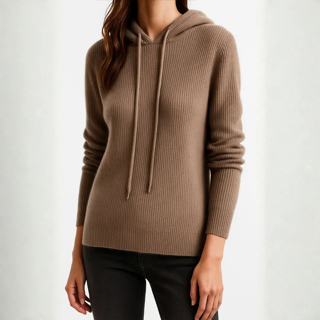 Elaine Women’s Ribbed Cashmere Hoodie