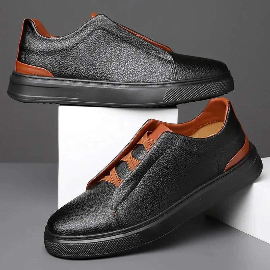 Elias Luxe Crossover Leather Sneakers