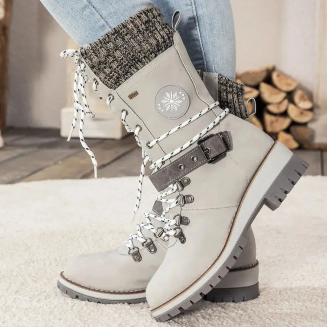 Ella Women’s Lace-Up Knit Cuff Snow Boots
