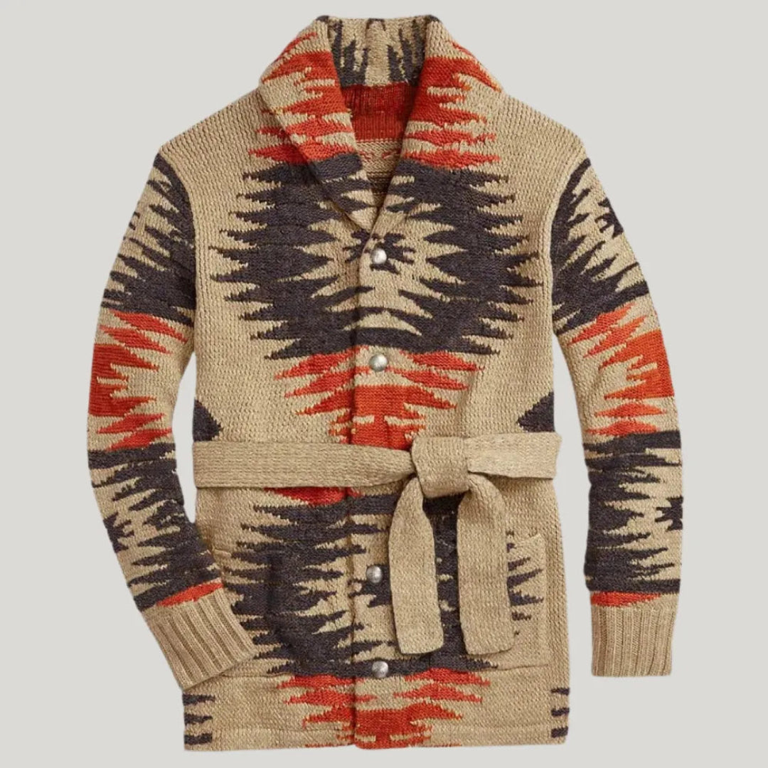 Elliot Jacquard Wool Cardigan 0