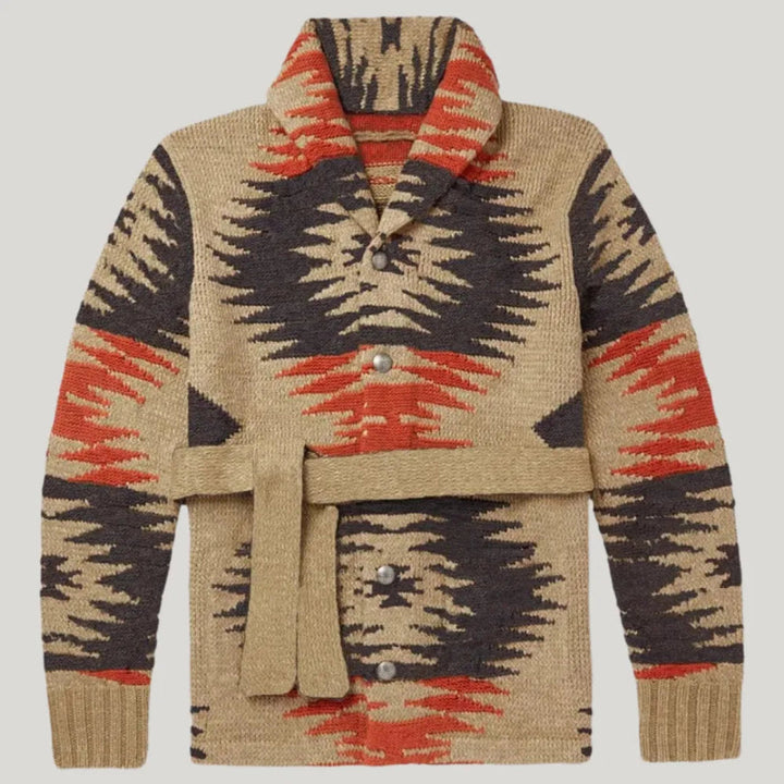 Elliot Jacquard Wool Cardigan 1