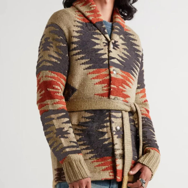 Elliot Jacquard Wool Cardigan 2