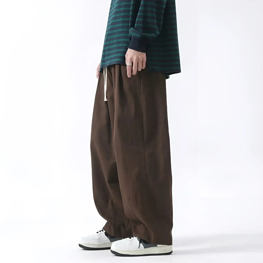 Elliott Oversized Pleated Cotton Pants